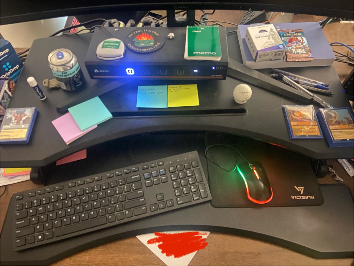 Recently Habibi asked if people gave me a hard time for playing Lorcana and someone followed up with “do they even know you play”. 

Well, no one gives me a hard time for playing. few different reasons probably. 

Do they know? Well…there’s definitely signs at my work desk 😂