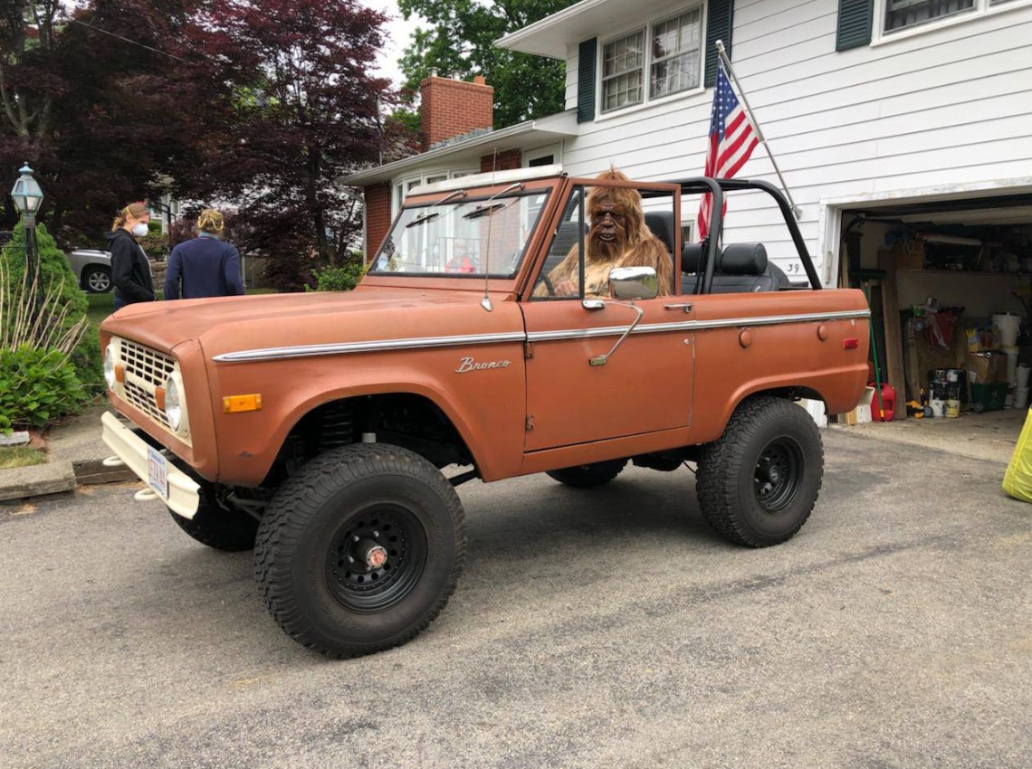 The creature was driving when Randy Wickman spotted him