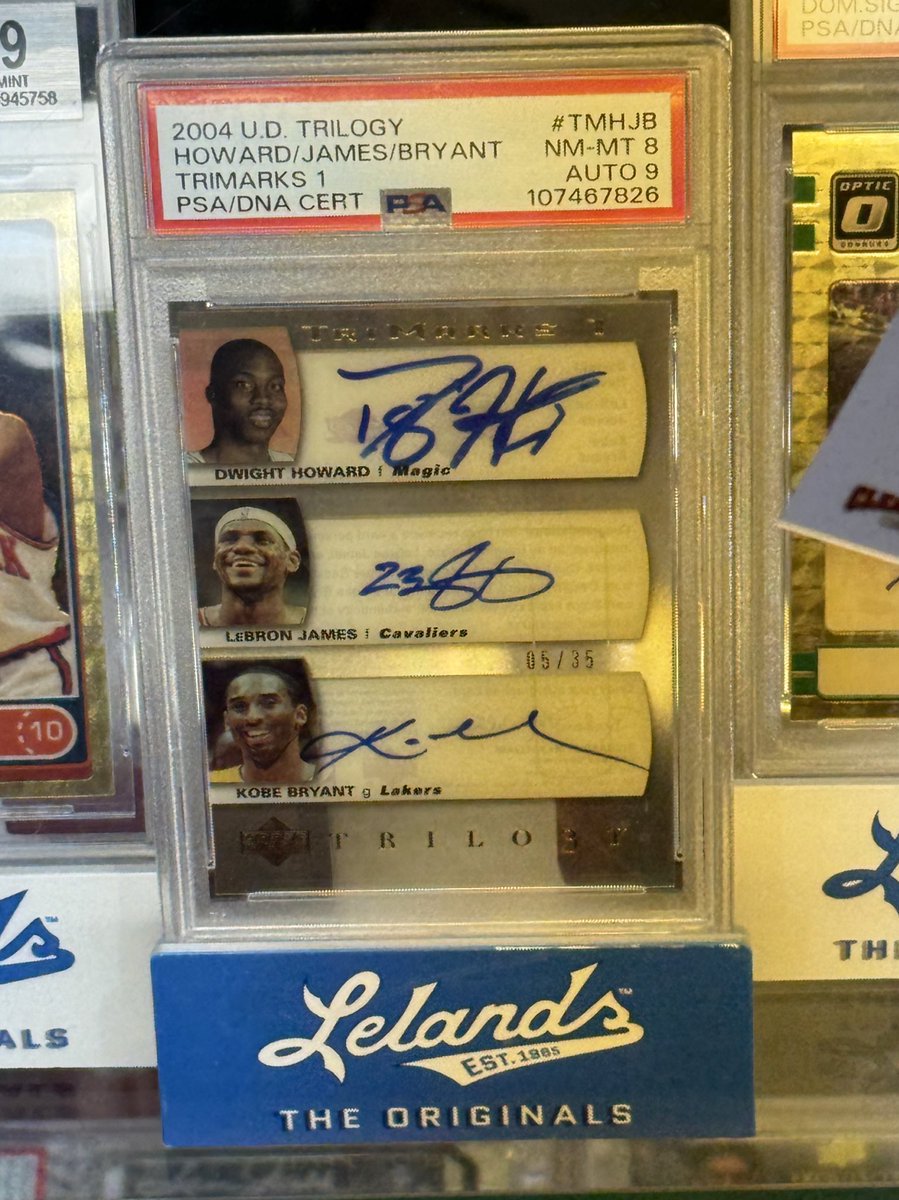 You have to replace one player on this Dwight Howard / LeBron James / Kobe  Bryant Triple Auto…who's it gonna be? 🤔, image size:899x1199