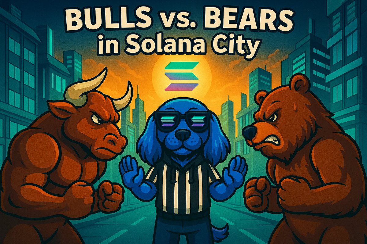 📉📈 Battle in Solana City:

🐂 Bulls vs 🐻 Bears...

👮‍♂️ Cocker Blue stands in the middle as the referee...

🚨 The market fight is about to begin!

Who do you think will win this round? 👀

#Solana #CryptoFight #MemeCoinWar #SolanaCity #BullsVsBears #CockerBlue #CryptoBattle