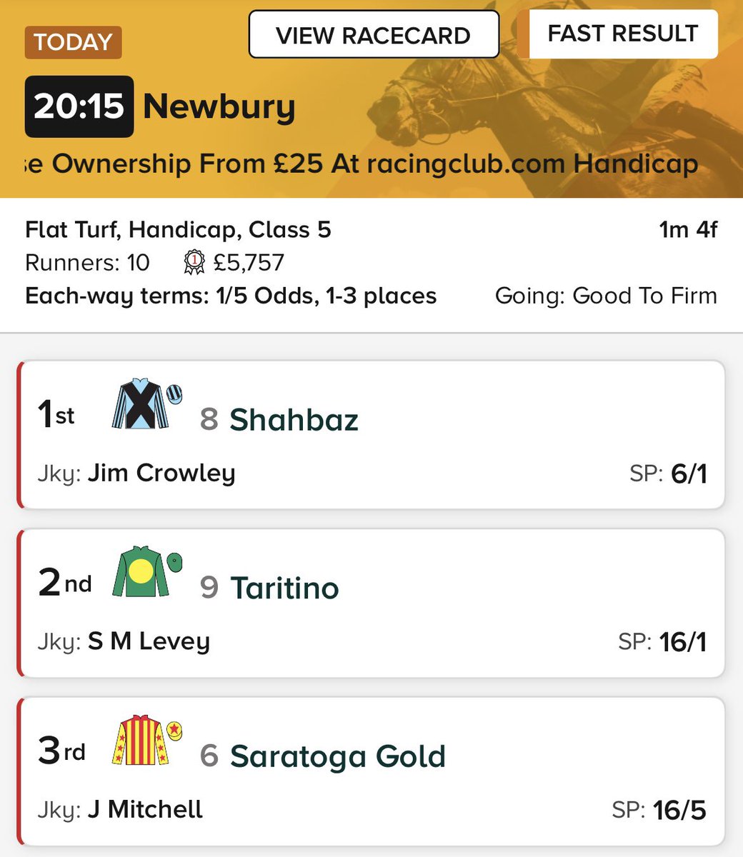Saratoga Gold came third in the 2015 @newburyracecourse ridden by @jack_mitchell696 

Congratulations to connections
