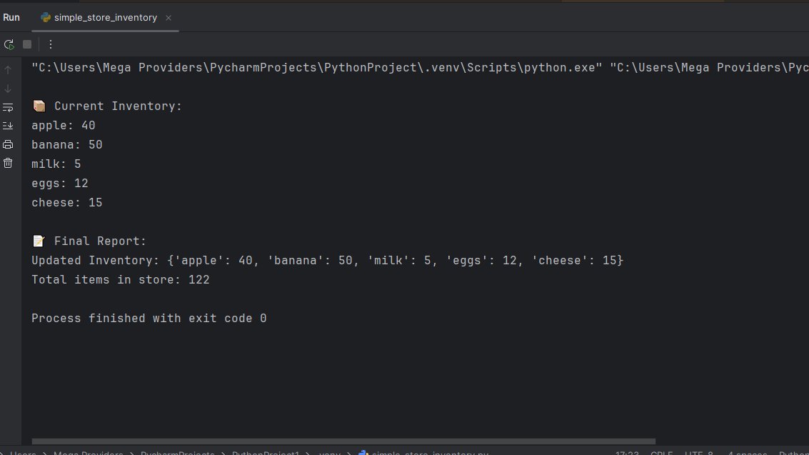 ayazizara's tweet image. Simple Store Inventory.
@CodeToInspire 
#Python
#WomenInTech 
#AfghanGirlCode
#Programming