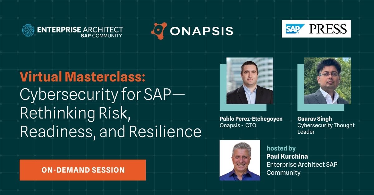 onapsis's tweet image. Missed our masterclass? Catch the on-demand session now! Based on our book, Cybersecurity for SAP, learn how to assess threats and address vulnerabilities.
▶️ bit.ly/471tpTR
#SAPSecurity #Cybersecurity #EnterpriseArchitectCommunity #EnterpriseArchitect #Developer