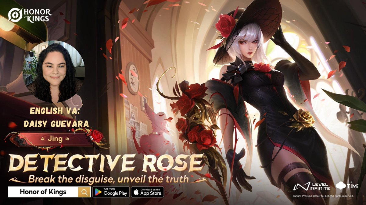 Hey mi gente! Excited to announce that I voiced Detective Rose Jing in Honor of Kings! 🙏🎙️🌹

Thanks so much to the folks/ team over at Voice Trax West for having me!!! This was so much fun to be a part of!

We're adding another baddie to the list 🫣