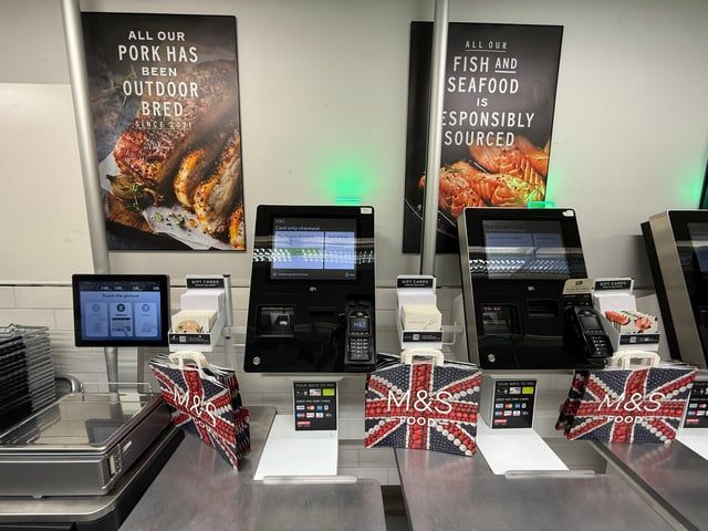 DieboldNixdorf's tweet photo. Consumers seek choice, which is why our self-service #SCO solutions cater to diverse customer journeys. From managing high-volume transactions at ALDI to creating engaging experiences at M&amp;S, we help #retailers adapt to changing behaviors.   https://t.co/XplkAlCDCY https://t.co/khPUIbwNki
