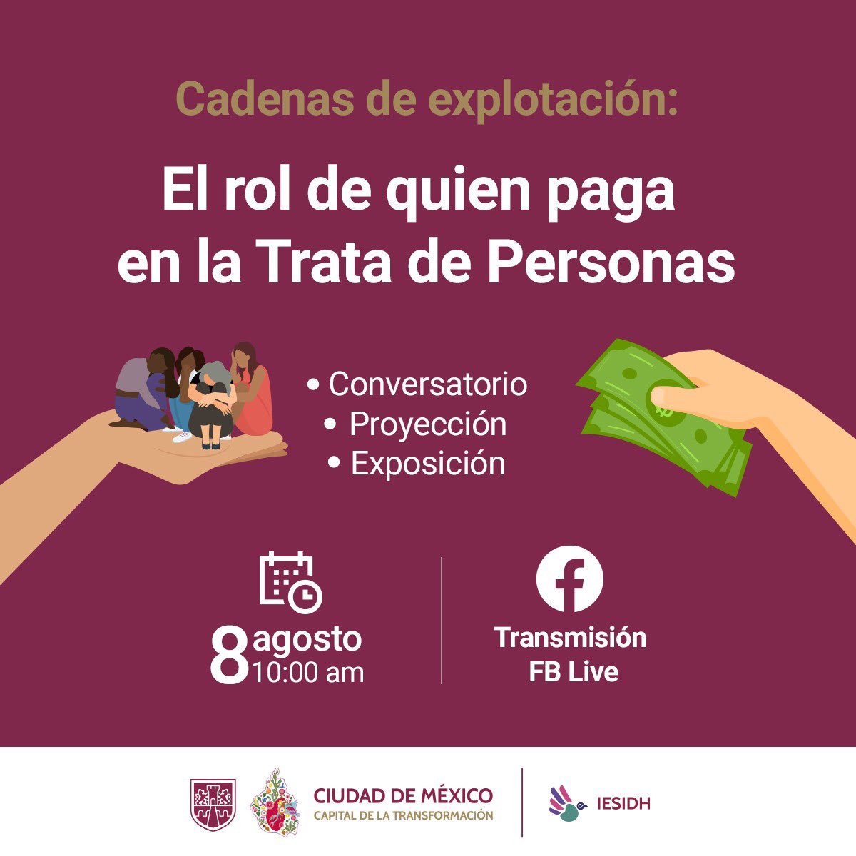 Sistema Integral de Derechos Humanos (@pdhcdmx) on Twitter photo Te invitamos este 8 de agosto a la transmisión del evento Cadenas de explotación: El Rol de Quien Paga en la #TrataDePersonas
Contaremos con participaciones de <a href="/FiscaliaCDMX/">Fiscalía CDMX</a> <a href="/elconsejomx/">Consejo Ciudadano Mx</a> <a href="/ANTHUS_AC/">ANTHUS A.C.</a> <a href="/infanciacomun/">Infancia Comun A C</a> <a href="/mario_dice/">Mario Uribe</a> y del Observatorio Latinoamericano #ContraLaTrata 🕊️ Te invitamos este 8 de agosto a la transmisión del evento Cadenas de explotación: El Rol de Quien Paga en la #TrataDePersonas
Contaremos con participaciones de <a href="/FiscaliaCDMX/">Fiscalía CDMX</a> <a href="/elconsejomx/">Consejo Ciudadano Mx</a> <a href="/ANTHUS_AC/">ANTHUS A.C.</a> <a href="/infanciacomun/">Infancia Comun A C</a> <a href="/mario_dice/">Mario Uribe</a> y del Observatorio Latinoamericano #ContraLaTrata 🕊️