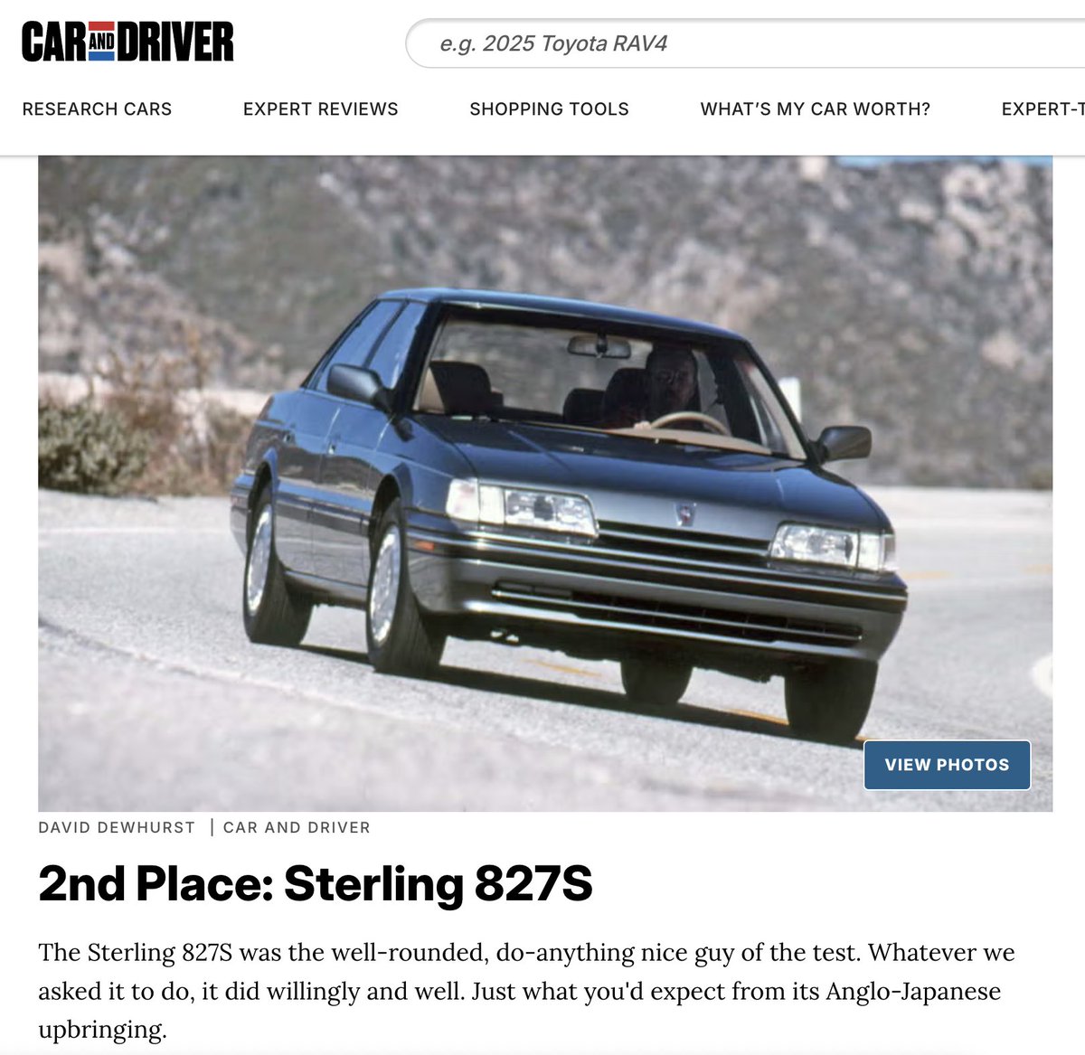Rover 800 beats Peugeot 405M16, Audi 90, Nissan Maxima and BMW 325i in a 1989 test of six 'sports sedans', by the entirely reputable <a href="/CARandDRIVER/">Car and Driver</a>, losing only to the Ford Taurus SHO.
People forget that it was objectively A Good Car
(when it hadn't gone wrong yet)