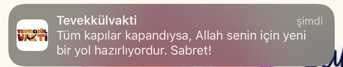 en ihtiyacın olduğunda tevekkülvaktinden gelen o bildirim ❤️