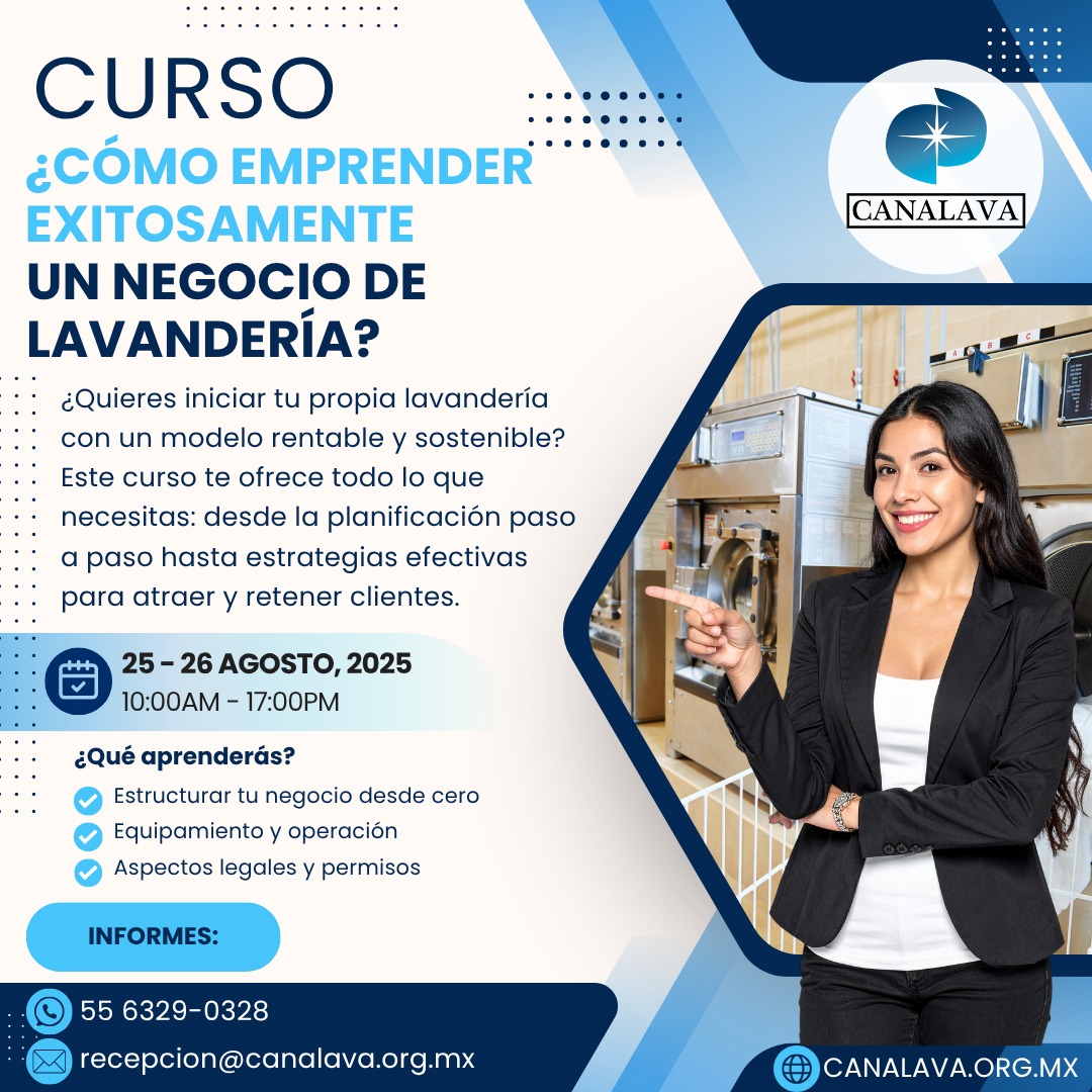 CANALAVA's tweet image. 📢¡Conviértete en un emprendedor exitoso en lavandería! 🫧🏪🙌👌

¿Quieres aprender paso a paso cómo iniciar y hacer crecer rubro lavandería? 

⬆️ Inscríbete!! 
🗓 25-26 Agosto 
Modalidad: 💻Online y 👨‍💻Presencial