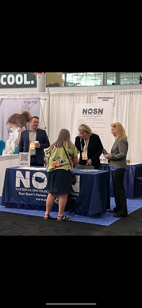 NOSNnetwork's tweet image. First day of NCSL in Boston! NOSN members Mariana Lamb, Brandon Lawrence and Sheryl Riley networking with attendees at our booth. 

#nosn #oncology