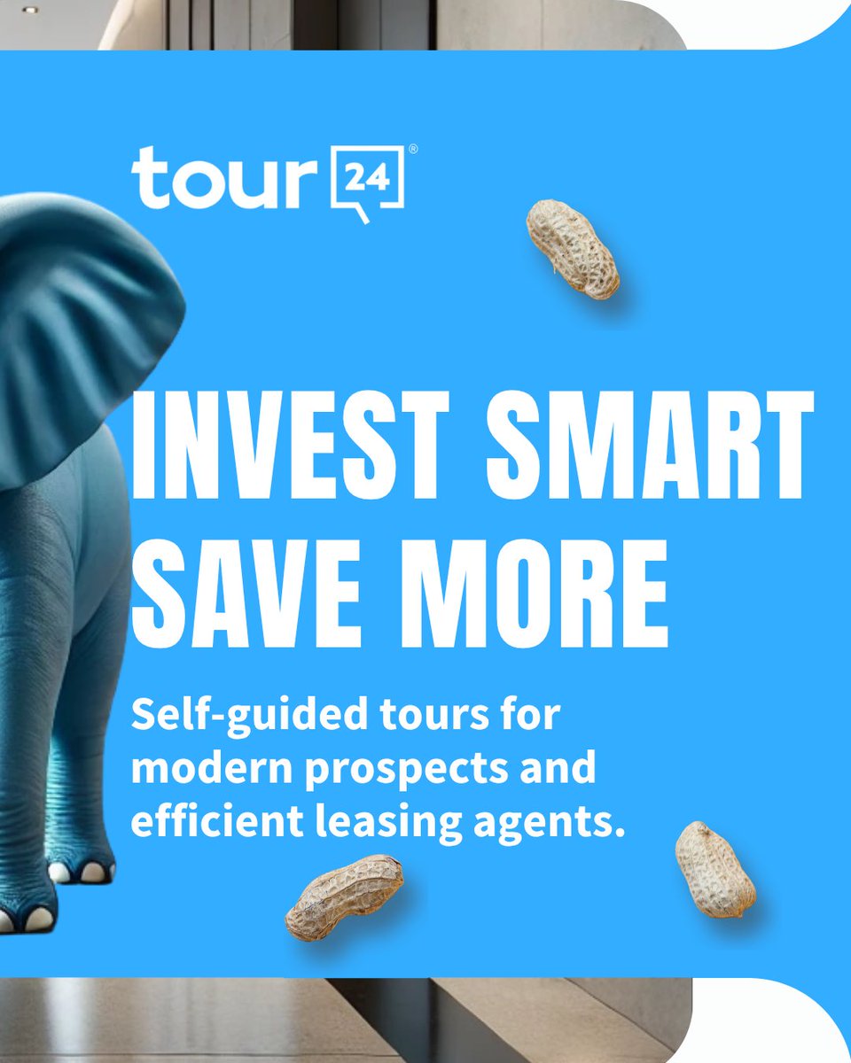 Tour24now's tweet image. Just one signed lease typically covers the cost of Tour24’s #selfguidedtour platform.
After that? You’re saving time, extending tour hours, and giving your team a breather - all for peanuts. 🥜 

Let's talk: hubs.ly/Q03BqsX80 

#BudgetSeason #MultifamilyMarketing