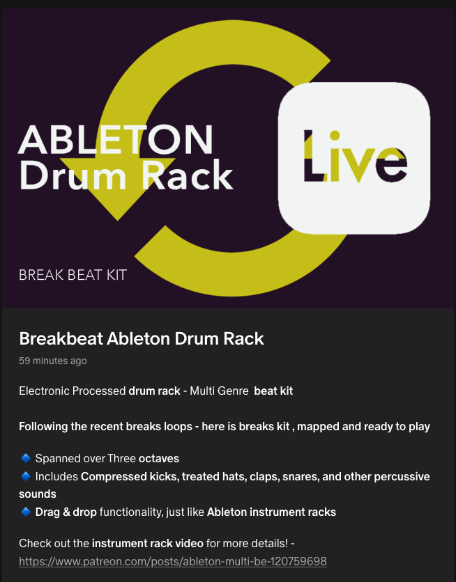 Blue Amazon (@blueamazon1) on Twitter photo New Ableton breaks kit available on patreon along with many others
patreon.com/BlueAmazonProd… New Ableton breaks kit available on patreon along with many others
patreon.com/BlueAmazonProd…