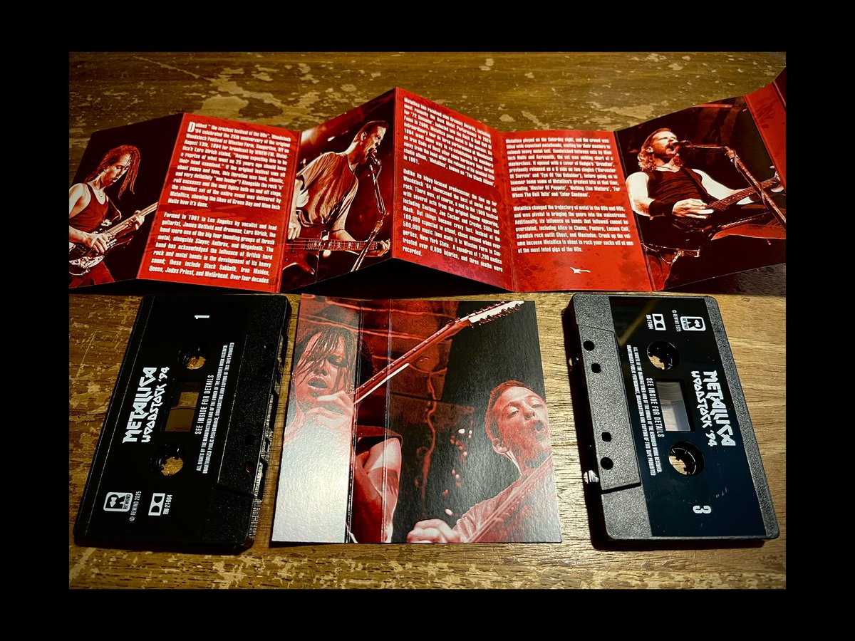 Metallica Woodstock ‘94 double cassette tape. Order now 🤘
tapeheadcity.com/collections/al…