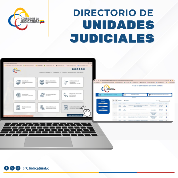 Encuentra la unidad judicial más cercana. La Guía de Unidades Judiciales y Servicios te proporciona las direcciones de todas nuestras dependencias a nivel nacional.   ¡Accede aquí ➡️apps.funcionjudicial.gob.ec/siscadep/frmCo… ¡La justicia más cerca de ti!