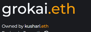 kushari96's tweet image. GrokAI.eth @grok @xai 🍀🤖

Listing for 55ETH ,Bid your offers on @ensvision 
Like/Repost 

#ENS #GrokAI #Grok3 #GrokImagine #Web3 #ETH #Ethereum #ensdomains