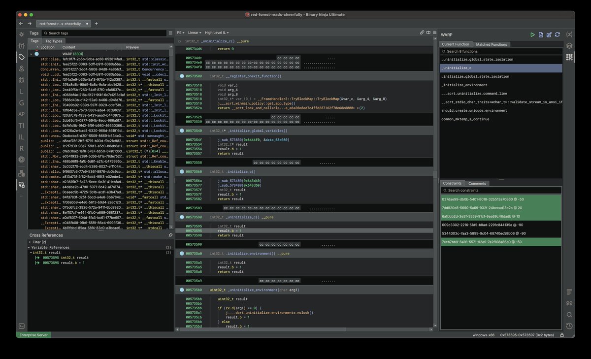 Vector 35 (@vector35) on Twitter photo WARP is here in Binary Ninja 5.1! It’s our new signature‑matching system that’s not just faster and smarter, but actually easier to use too. Build and share libraries easily, pull in type info, even prep for cross‑tool compatibility. WARP is the future. Go try it. WARP is here in Binary Ninja 5.1! It’s our new signature‑matching system that’s not just faster and smarter, but actually easier to use too. Build and share libraries easily, pull in type info, even prep for cross‑tool compatibility. WARP is the future. Go try it.