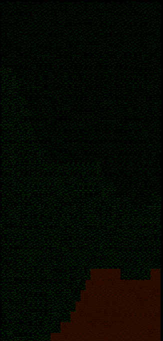 ArchHeather11's tweet image. Currently working on a re-write of my ascii game. 

This version has a graphical mode. 

Here is a chunk of terrain
#ProceduralGeneration #ASCII #roguelike #indiegame #indiedev