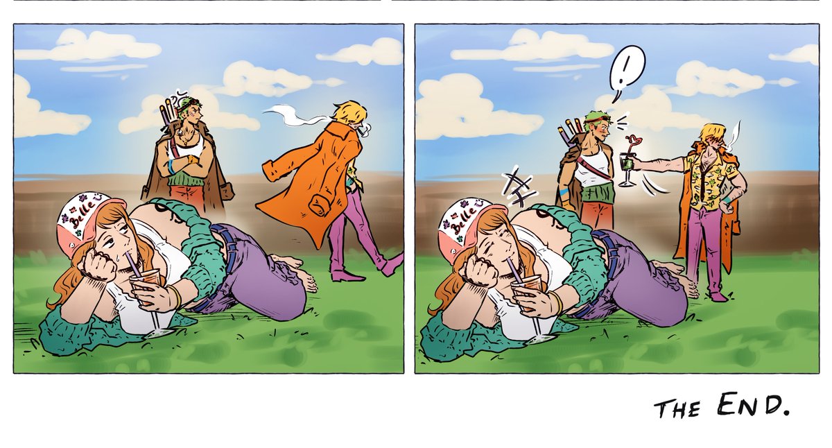 Sanzo mini comic idea that came to me while looking at the new color spread 
(I really don't like how twitter crops pictures in the preview... Now I had to cut the comic up kinda awkwardly)
#ONEPIECE #Sanzo #sz #サンゾロ