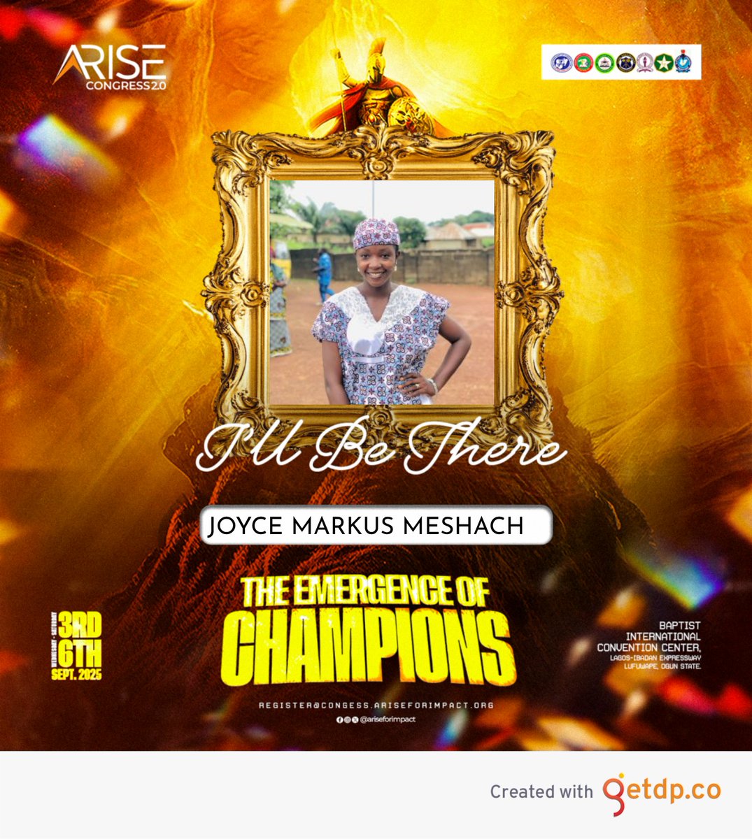 I am fully ready for arise congress.
Southern Kaduna conference are so ready , despite the distance we are fully prepared to come in mass. You don't want to know the cost of transportation, las las we are coming <a href="/ariseforimpact/">Arise for Impact</a> <a href="/Lydia_auxbwmu/">Lydia Auxiliary BWMU</a>