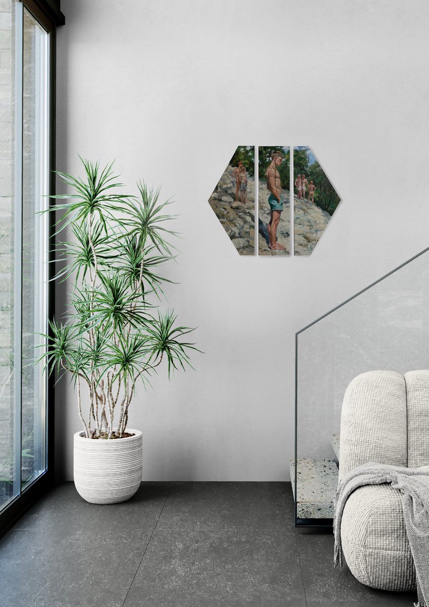 sovkov_art's tweet image. Dear friends and collectors, colleagues in art. The new painting is ready. It is a triptych in an unusual format. Welcome to my site blauetauben.com/painting-2/p/r…