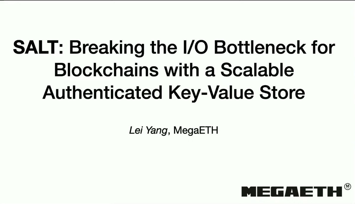 Ravenium (@raveniumnft) on Twitter photo just got back from listening to <a href="/yangl1996/">Lei Yang Σ:</a> 's talk at <a href="/StanfordSBA/">Stanford Blockchain Accelerator (SBA)</a> on SALT and honestly the presentation filled in so many gaps from what i researched earlier
lei showed actual benchmarks of ethereum clients spending 10x more time updating merkle trees than executing just got back from listening to <a href="/yangl1996/">Lei Yang Σ:</a> 's talk at <a href="/StanfordSBA/">Stanford Blockchain Accelerator (SBA)</a> on SALT and honestly the presentation filled in so many gaps from what i researched earlier
lei showed actual benchmarks of ethereum clients spending 10x more time updating merkle trees than executing