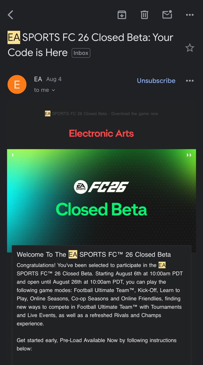 FREE EA FC 26 beta code!!!! 

STEPS:
1.) Like the picture
2.) Either DM or reply to one of <a href="/DBloxkzTrinidad/">zlatan ibemovinbricks</a> posts with "It's the EAFC for me" 
3.) Winner will be picked shortly!

#EAFC26 #eafc26beta