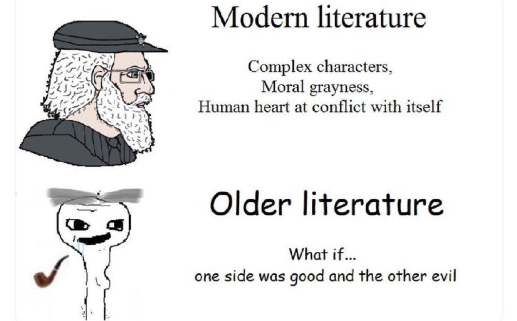 Sandy Petersen πͺ (@sandyofcthulhu) on Twitter photo Clearly theyβre trying to dump on Tolkien in comparison with GoT.
What a failure. Is Boromir good or bad? Denethor led his nation wisely so long only to despair. How about Gollum - the central figure? Did the Dunlendings not have actual grievances? Saruman started good. Sam the Clearly theyβre trying to dump on Tolkien in comparison with GoT.
What a failure. Is Boromir good or bad? Denethor led his nation wisely so long only to despair. How about Gollum - the central figure? Did the Dunlendings not have actual grievances? Saruman started good. Sam the