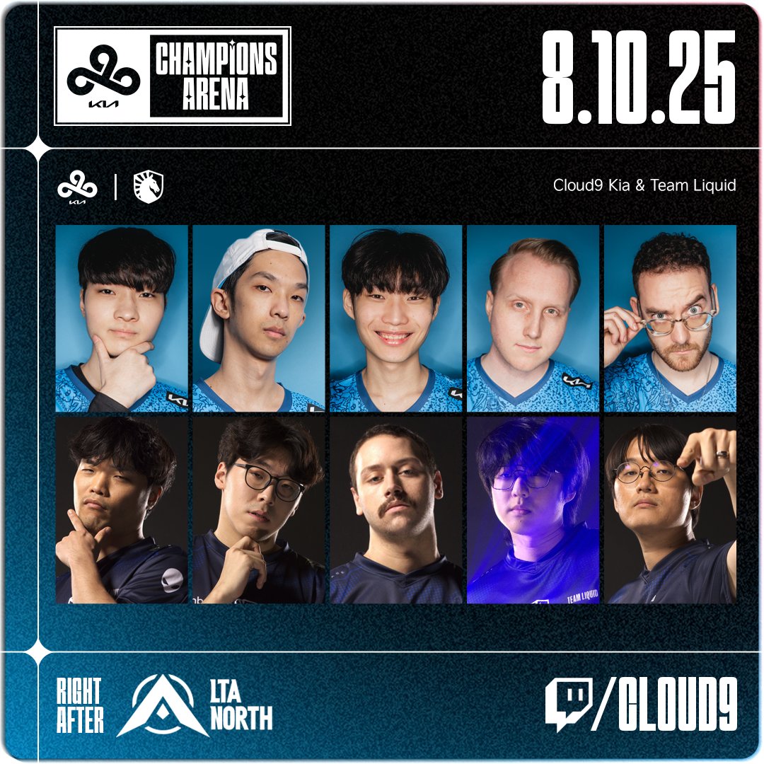 Cloud9 Kia (@c9lol) on Twitter photo 📩 YOU'RE INVITED!
This Sunday, C9 Kia & <a href="/TeamLiquidLoL/">Team Liquid LoL</a> face off in the <a href="/Kia/">Kia America</a> Champions Arena after the <a href="/LTANorth/">LTA North</a> matches! 📩 YOU'RE INVITED!
This Sunday, C9 Kia & <a href="/TeamLiquidLoL/">Team Liquid LoL</a> face off in the <a href="/Kia/">Kia America</a> Champions Arena after the <a href="/LTANorth/">LTA North</a> matches!