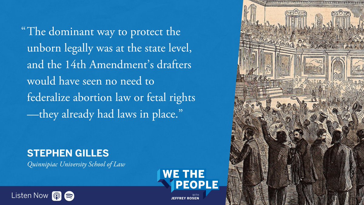 National Constitution Center (@constitutionctr) on Twitter photo Stephen Gilles of <a href="/QuinnipiacU/">Quinnipiac University</a> offers a potential view of the drafters of the 14th Amendment in relation to the federalization of abortion laws in America.
Listen to #WeThePeoplePodcast: ow.ly/IxsV50WyIHW Stephen Gilles of <a href="/QuinnipiacU/">Quinnipiac University</a> offers a potential view of the drafters of the 14th Amendment in relation to the federalization of abortion laws in America.
Listen to #WeThePeoplePodcast: ow.ly/IxsV50WyIHW