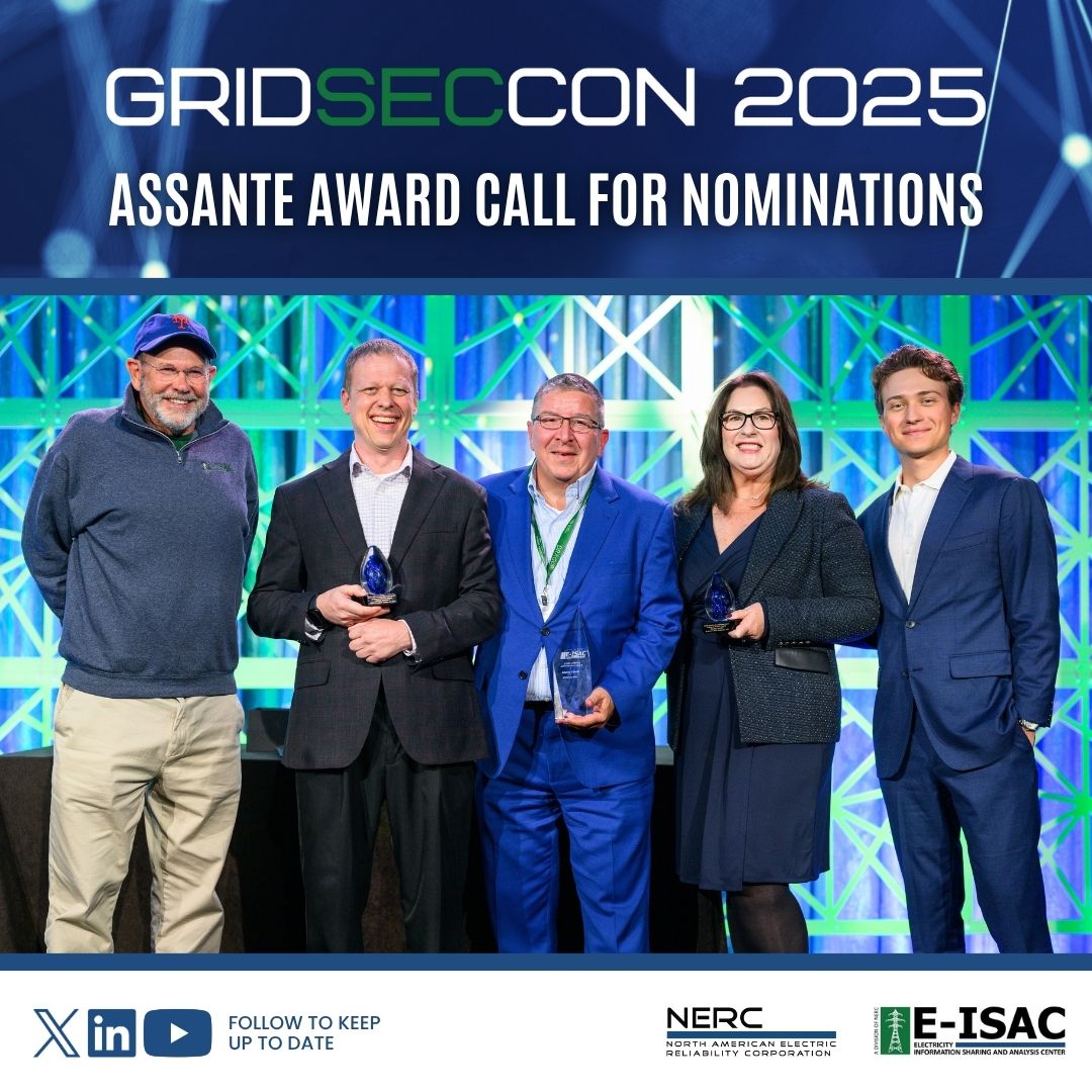 NERC_Official's tweet image. Time’s almost up! Nominations for the 2025 E-ISAC Award honoring Michael J. Assante close Aug 11. Celebrate leaders in electric security. Nominate now: ow.ly/Xw4T50WA9EK #GridSecCon2025