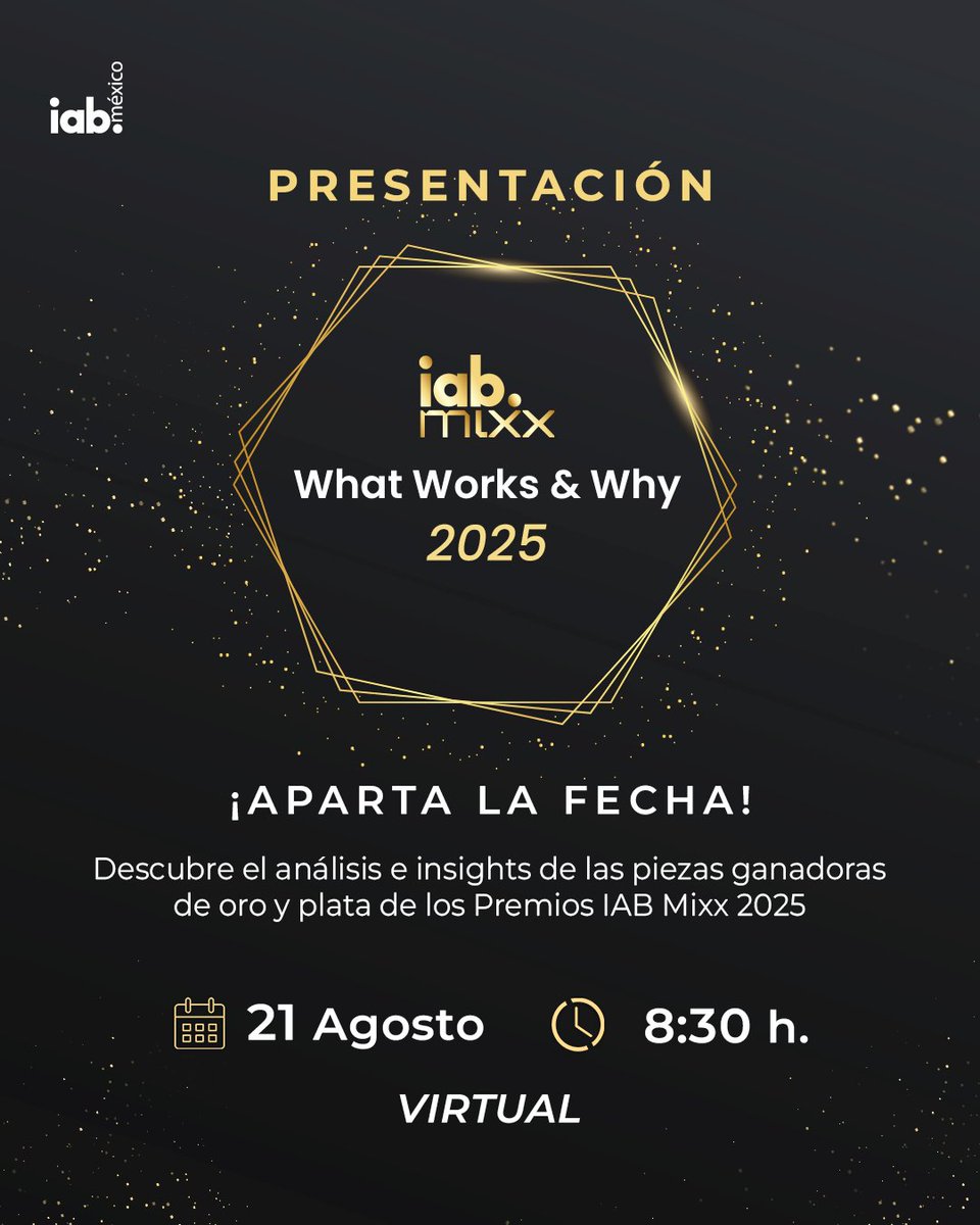 ¿Cuáles son las tendencias, insights y estrategias detrás de las campañas ganadoras de los Premios IAB Mixx?

Descúbrelo en la presentación virtual del “What Works &amp; Why 2025”

📆 21 de agosto

🚀 Un must para anunciantes, agencias y creadores de estrategia

✅ Regístrate aquí: