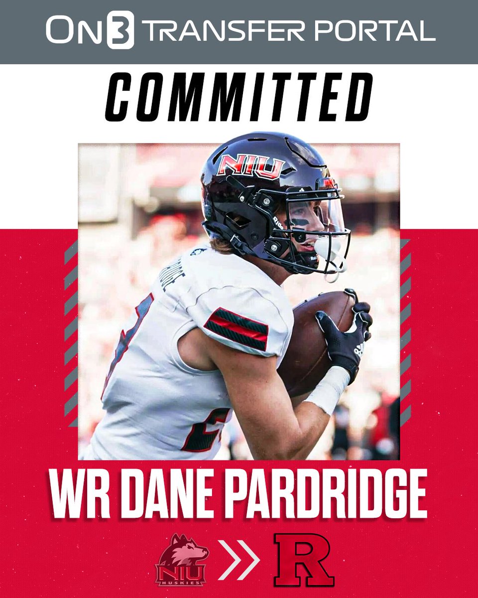 🚨NEW TRANSFER🚨

Northern Illinois WR/PR transfer Dane Pardridge (<a href="/DanePardridge/">Dane Pardridge</a>) has committed to Rutgers Football!

He was the program’s top returning receiver for 2025, finishing with 179yds + 2 TDs last season.

👉 on3.com/sites/the-knig…
