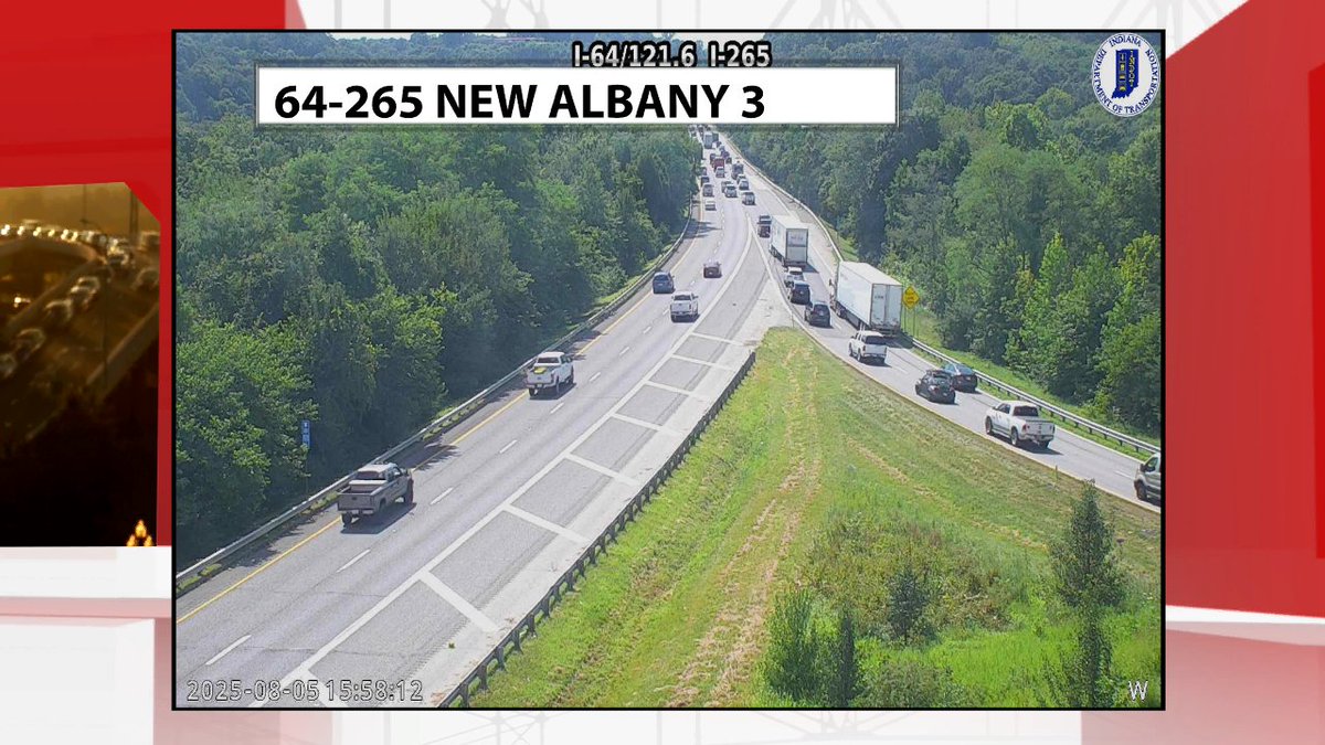 Slow traffic on 265 west at 64 west in New Albany.