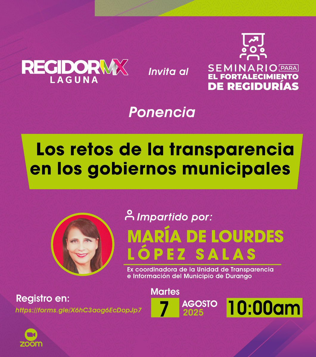 Lourdes López Salas (@lululopezsalas) on Twitter photo Este jueves 7 me honra participar en el seminario de Fortalecimiento a regidores electos y suplentes con el tema “Los Retos de la transparencia en los gobiernos municipales”. Gracias por la invitación al <a href="/CCILagunaAC/">CCI Laguna</a> y a su director <a href="/zamarripa_marco/">Marco Zamarripa</a>
De vital importancia el tema Este jueves 7 me honra participar en el seminario de Fortalecimiento a regidores electos y suplentes con el tema “Los Retos de la transparencia en los gobiernos municipales”. Gracias por la invitación al <a href="/CCILagunaAC/">CCI Laguna</a> y a su director <a href="/zamarripa_marco/">Marco Zamarripa</a>
De vital importancia el tema
