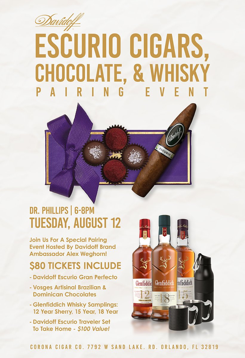 CoronaCigarCo's tweet photo. Coming up next week at #CoronaCigar
#Davidoff #Escurio #FlorDeCana #ElSeptimo https://t.co/ci7i6RvSe8