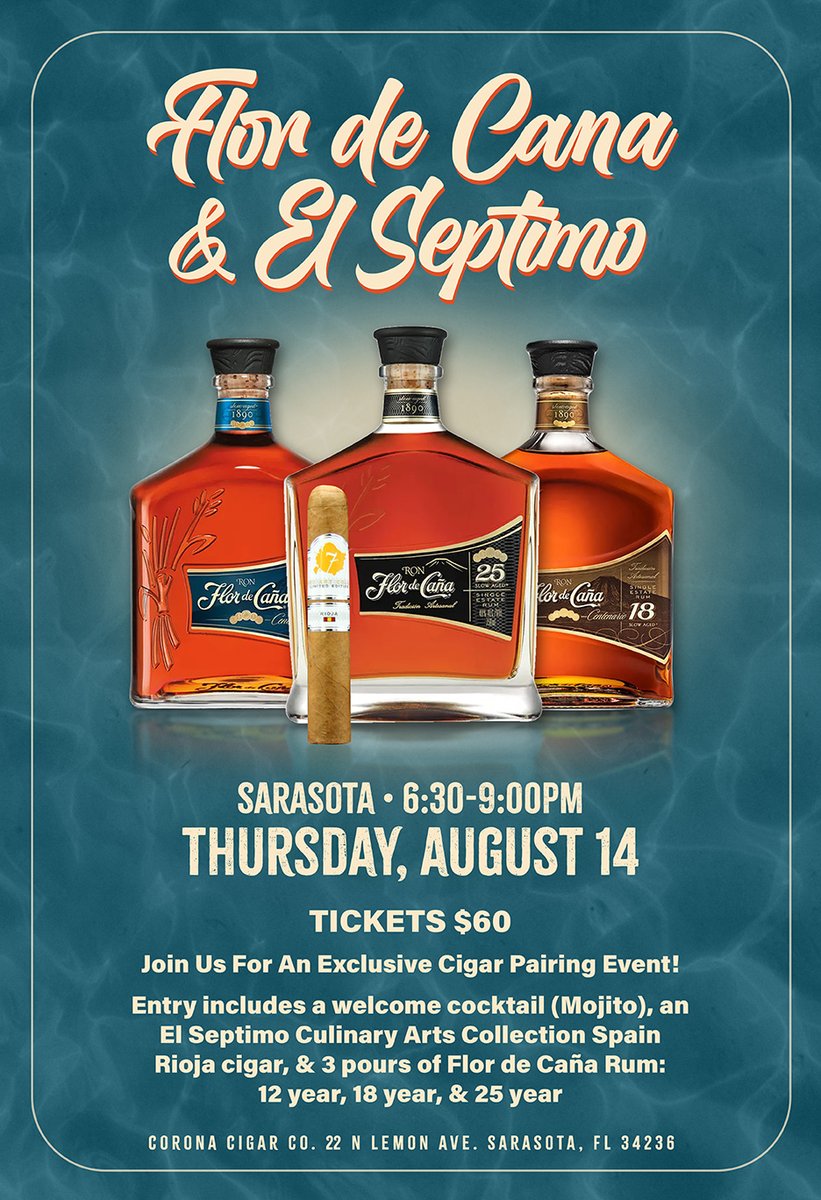 CoronaCigarCo's tweet photo. Coming up next week at #CoronaCigar
#Davidoff #Escurio #FlorDeCana #ElSeptimo https://t.co/ci7i6RvSe8