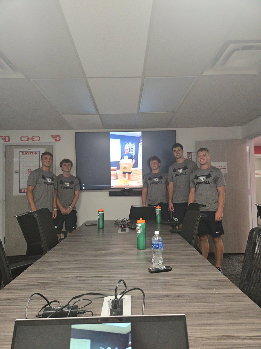 Jon Gruden (@barstoolgruden) on Twitter photo The Dayton QB room watching the Dayton box opening… can’t wait to see these guys in action August 28th! <a href="/DaytonFootball/">Dayton Football</a> The Dayton QB room watching the Dayton box opening… can’t wait to see these guys in action August 28th! <a href="/DaytonFootball/">Dayton Football</a>