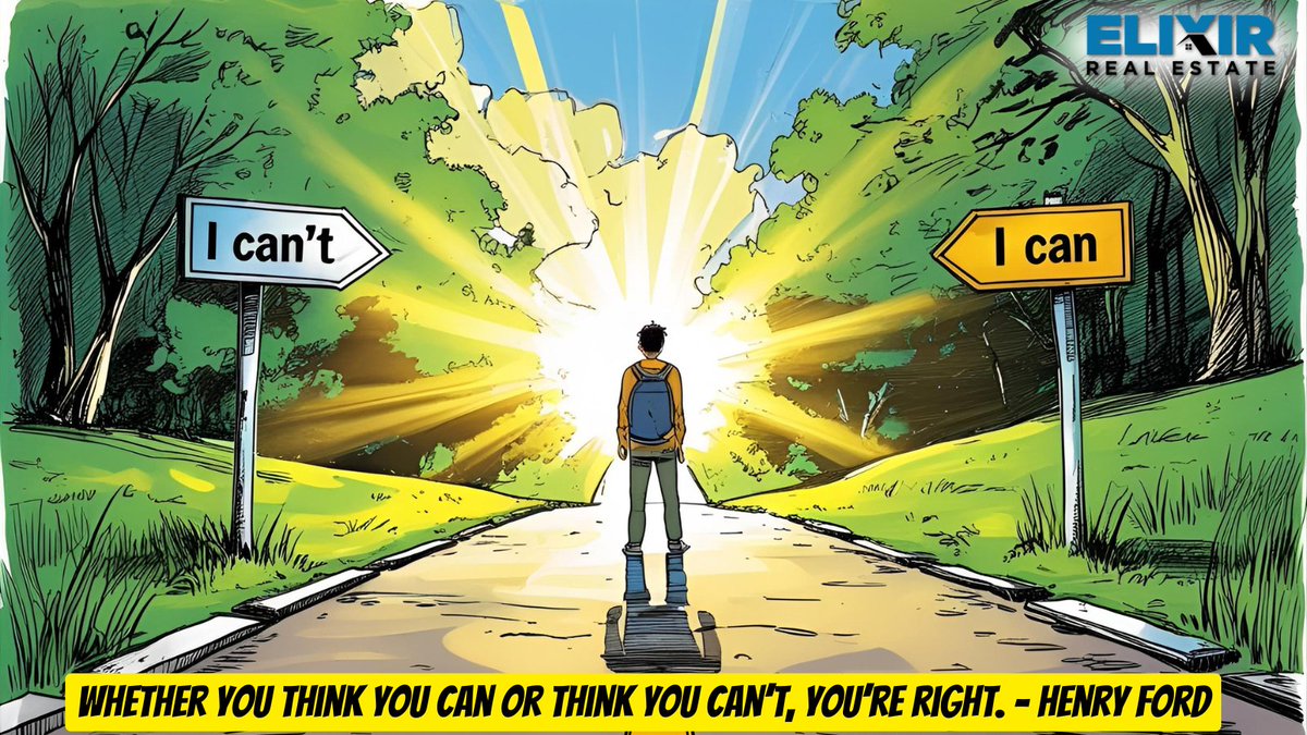 MuditElixir's tweet image. I’ve seen this play out with buyers, sellers, even agents.

Your results often follow your belief system.

Choose “I can.”

#MindsetShift #GrowthMindset  #ElixirRealEstate