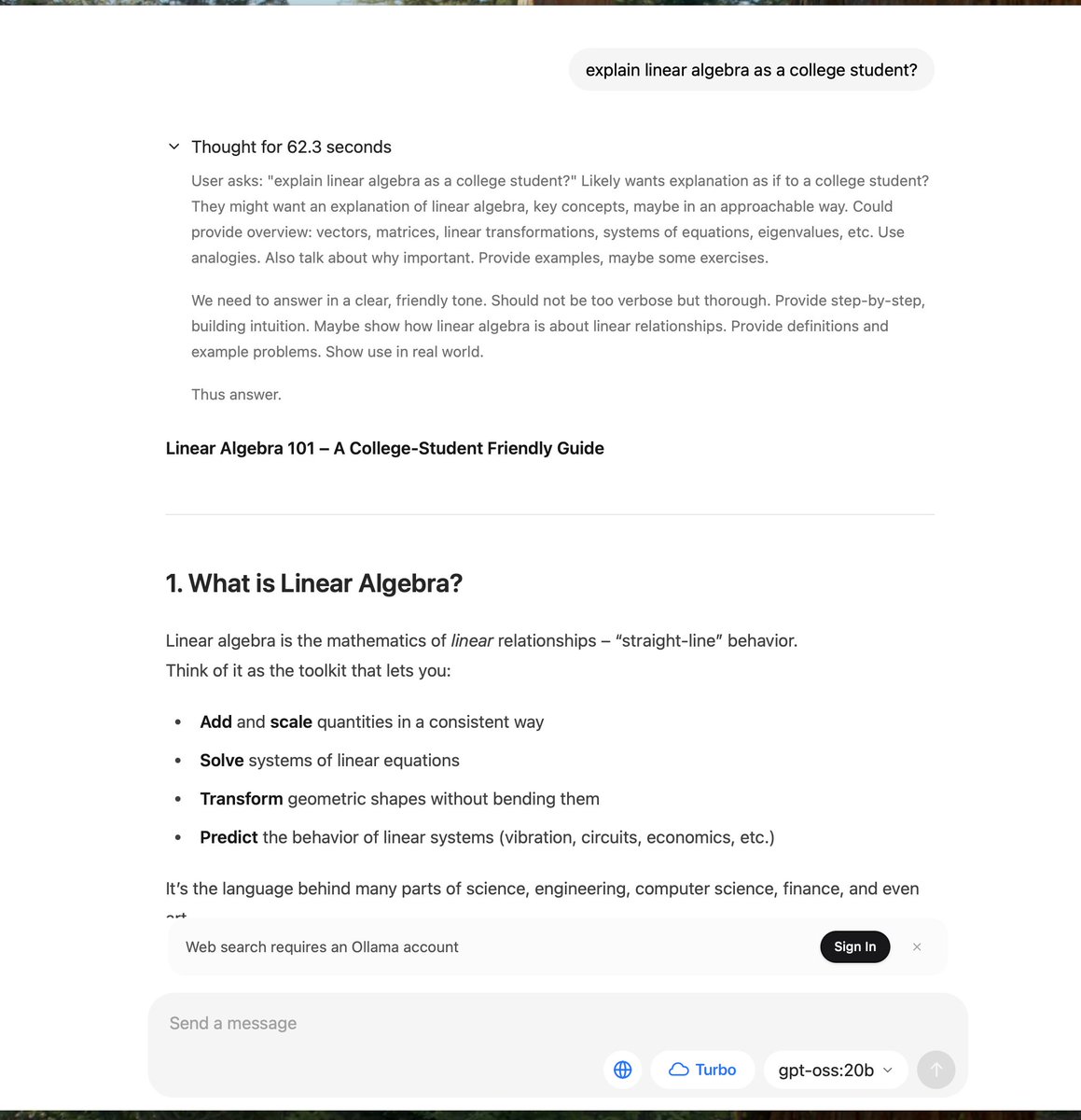 sureshgowda's tweet image. Got gpt-oss 20b model running on my old laptop (32GB Intel I7 mac). How does this change the future? #gptoss