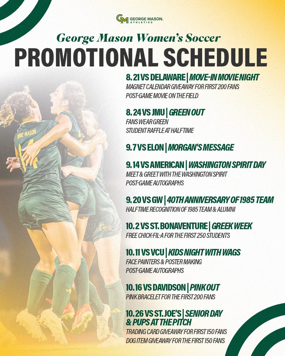 𝙏𝙝𝙚 𝙒𝙖𝙞𝙩 𝙞𝙨 𝙊𝙫𝙚𝙧! 🔥
Check out the 2025 Women’s Soccer Promo Schedule 

📚: bit.ly/3UKvtbd