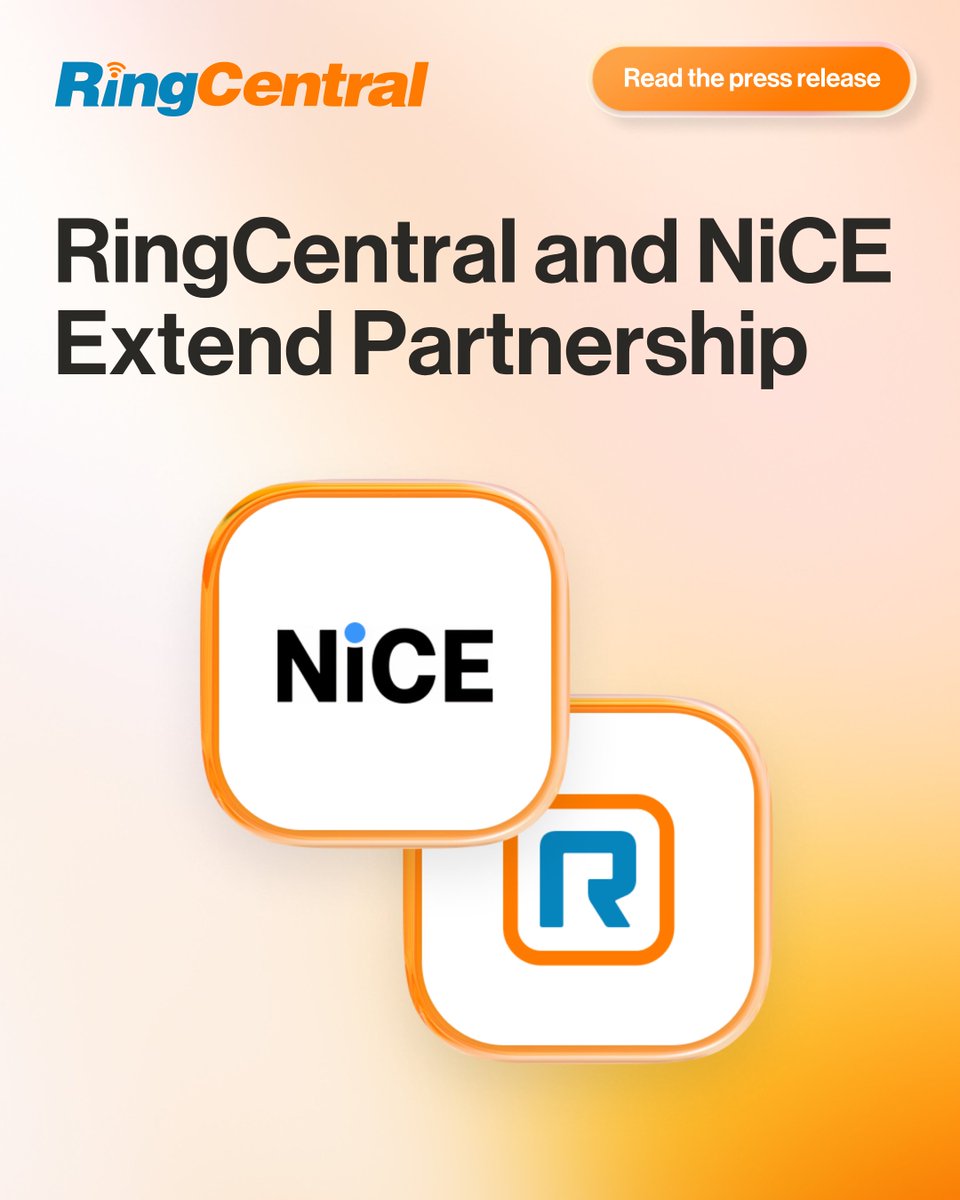 We’re thrilled to announce our extended partnership with <a href="/NICELtd/">NiCE</a>!

The extension builds upon the partnership NiCE and RingCentral have cultivated since 2015 and re-energizes the joint efforts in go-to-market, sales, onboarding, and post-sales engagement. ringcentr.al/4ottTbE