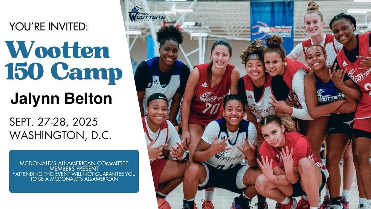 Jalynn Belton (@jalynn_belton) on Twitter photo Honored to be chosen for the prestigious <a href="/Wootten_Camp/">Coach Wootten's Basketball Camp</a> 150 Camp! Looking forward to competing against the best Honored to be chosen for the prestigious <a href="/Wootten_Camp/">Coach Wootten's Basketball Camp</a> 150 Camp! Looking forward to competing against the best