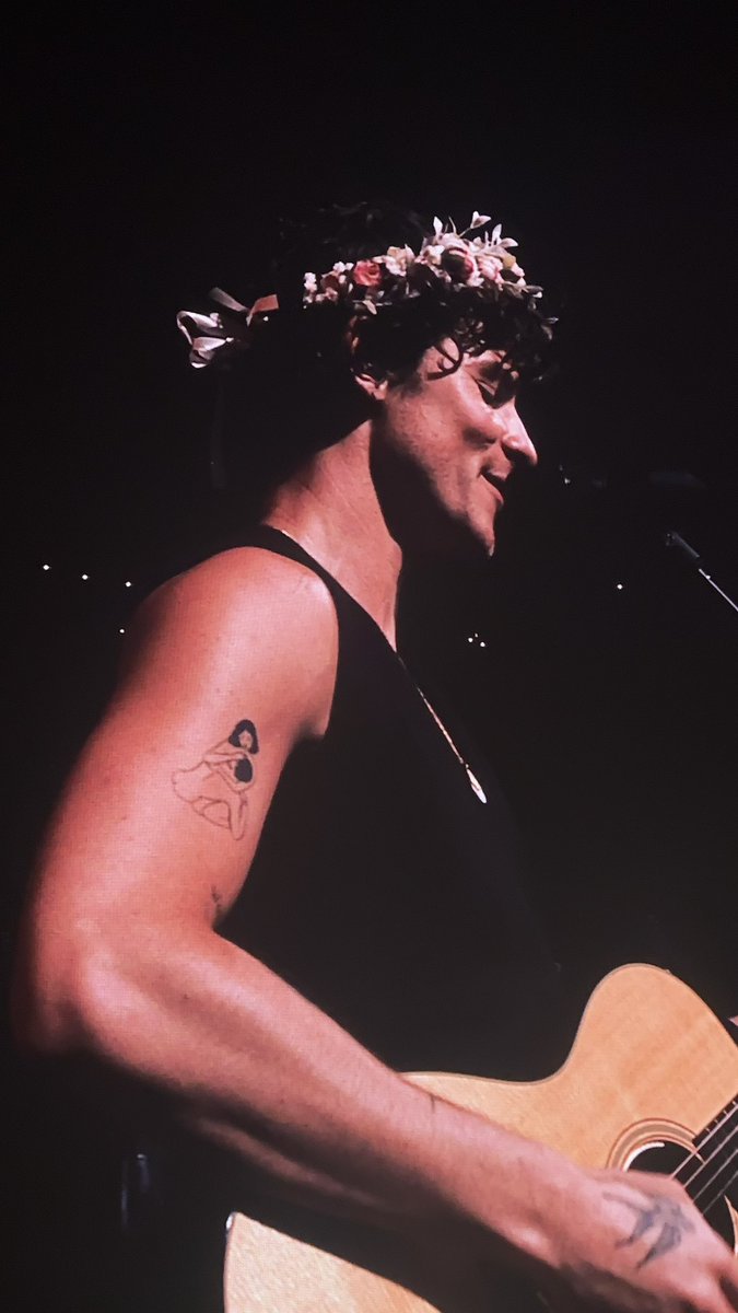 📸 | ¡Shawn con una corona de flores en el concierto de hoy!