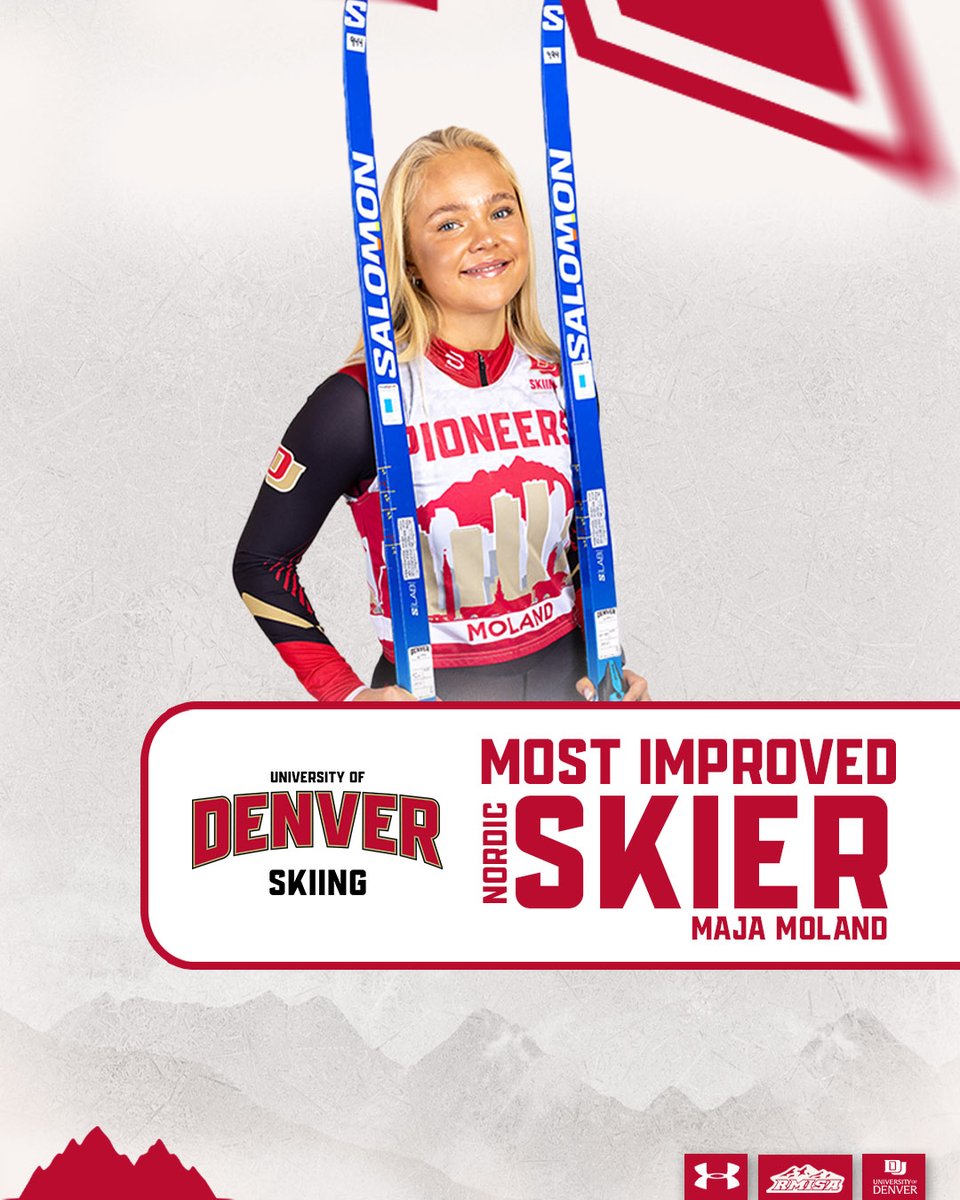 Maja Moland is this year's DU Nordic Most Improved Skier!

She recorded five top-10 finishes as as sophomore and placed in the top five three times, the first of her collegiate career. Maja finished in the top 20 in all 10 RMISA races and made her first NCAA Championship squad.