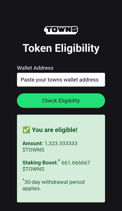 pogauren's tweet image. #TownsProtocol Claim your airdrop today is Here! 😱

Check airdrop Eligibility and claim your $TOWNS allocation: claim.townstoken.network

✅ 1B #TOWNS allocated for the community
🪙  Available on Binance, Gate, Bybit &amp;amp; more.
