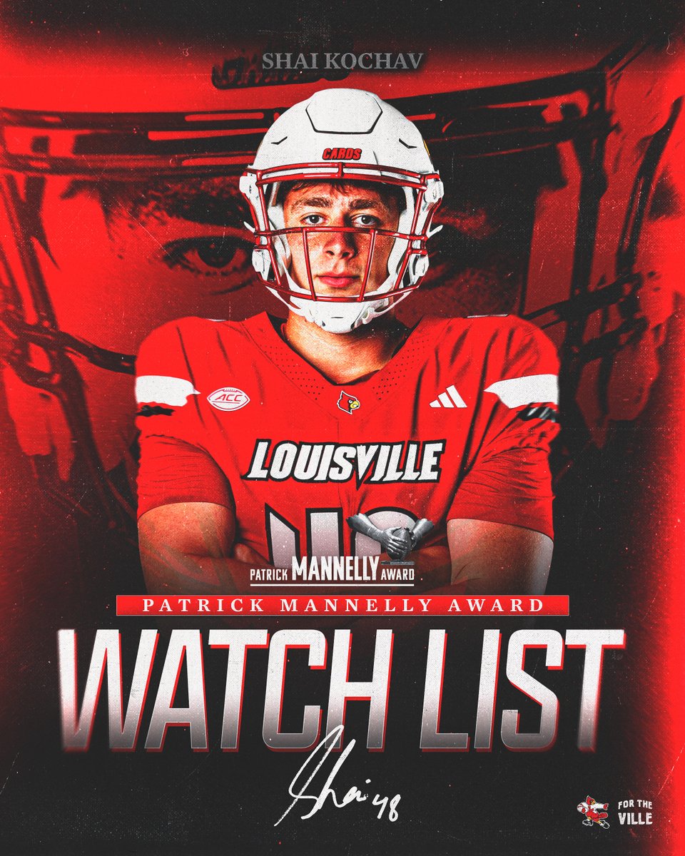 Louisville Football (@louisvillefb) on Twitter photo Shai Kochav has been named to the Patrick Mannelly Award Watch List 👏
#GoCards Shai Kochav has been named to the Patrick Mannelly Award Watch List 👏
#GoCards
