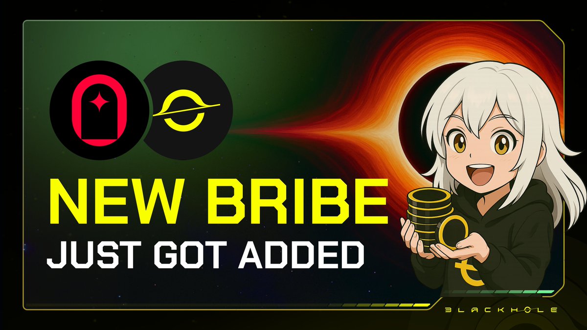 Blackhole (@blackholedex) on Twitter photo $3,500 in bribes got added to the MYTH/BLACK pool for this epoch!
Shoutout to <a href="/EnterTheMythos/">Enter the Mythos</a> for the added incentives 🤝 $3,500 in bribes got added to the MYTH/BLACK pool for this epoch!
Shoutout to <a href="/EnterTheMythos/">Enter the Mythos</a> for the added incentives 🤝