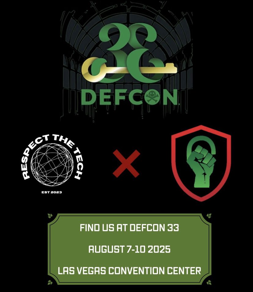 BlackInCyberCo1's tweet image. BIC x @KC7cyber x #RespectTheTech 💻🚩Join RTT as they present AI chat bot challenges &amp;amp; cybersecurity labs ! 🤖

#RTT #BIC_Village #BlacksInCyber #LitLikeBIC #BlacksInCybersecurity #DEFCON @defcon