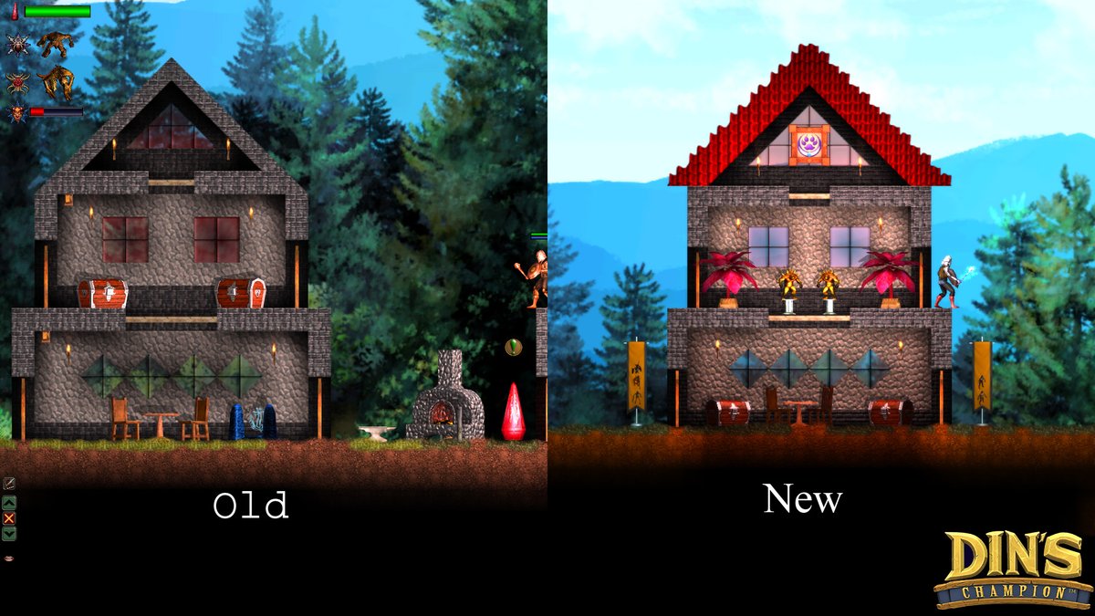 I thought I would remake one of my earlier houses in Din's Champion with the new roof textures and decorations. Personally I think it looks a lot better. :) #screenshot