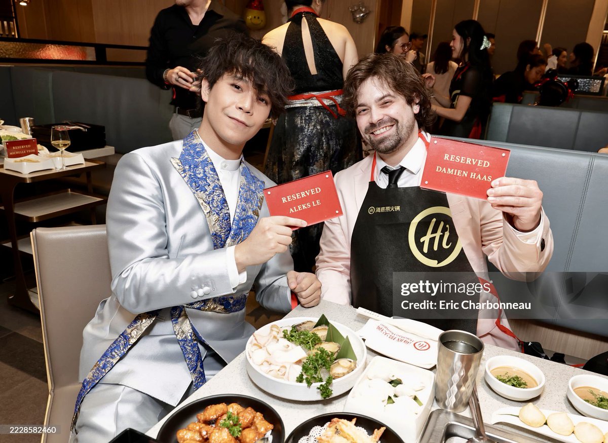 My Ao Bing inspired suit for the Ne Zha II red carpet premiere 🌊🐉

Hearing my voice in the film with my talented cast mates &amp; getting to meet MICHELLE YEOH was surreal 🥳 We all got to go eat hot pot together after so THANK YOU TO A24 FOR THE FREE &amp; DELICIOUS MEAL 🥘😤